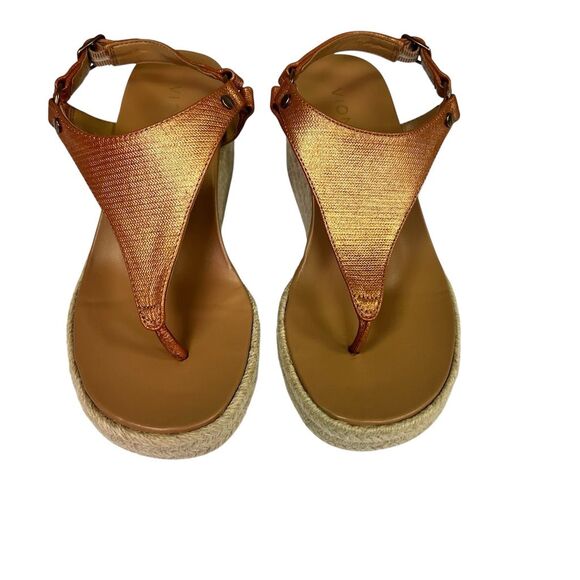Vionic Women's Kirra Wedge Sandals Brown Leather Size 7 Casual Summer - Picture 1 of 6
